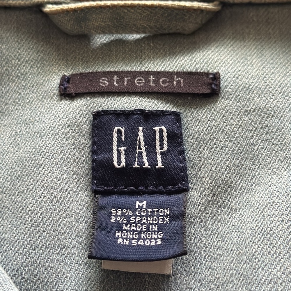GAP Vintage light Wash single front Western Light Blue Denim blazer Jacket M - Picture 5 of 9